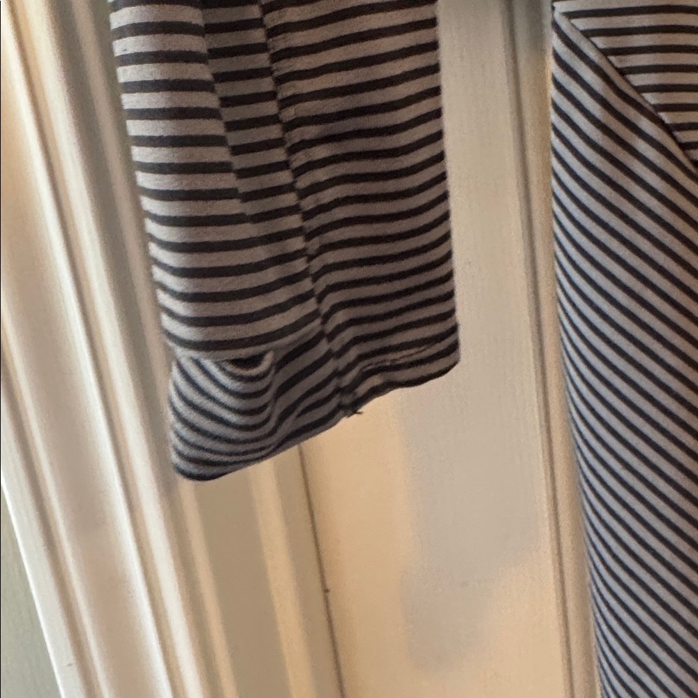 Prana Striped Black and Gray Cowl Neck Top - Picture 3 of 5